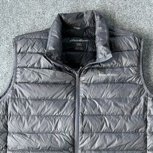 Eddie Bauer Vest Men XXL Grey Vest Down Puffer Sleeveless Outdoor Hiking Light